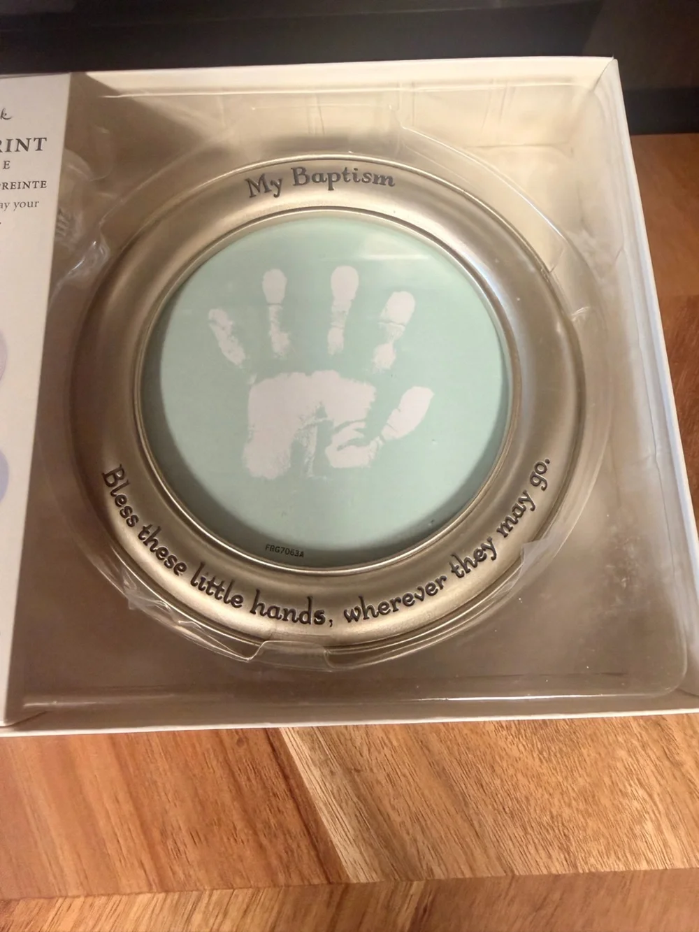 Hallmark My Baptism Religious Handprint Frame Silver Keepsake Kit FRG7063A
